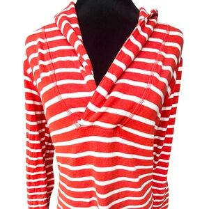 Merona sweater casual cotton hoodie, white and orange striped